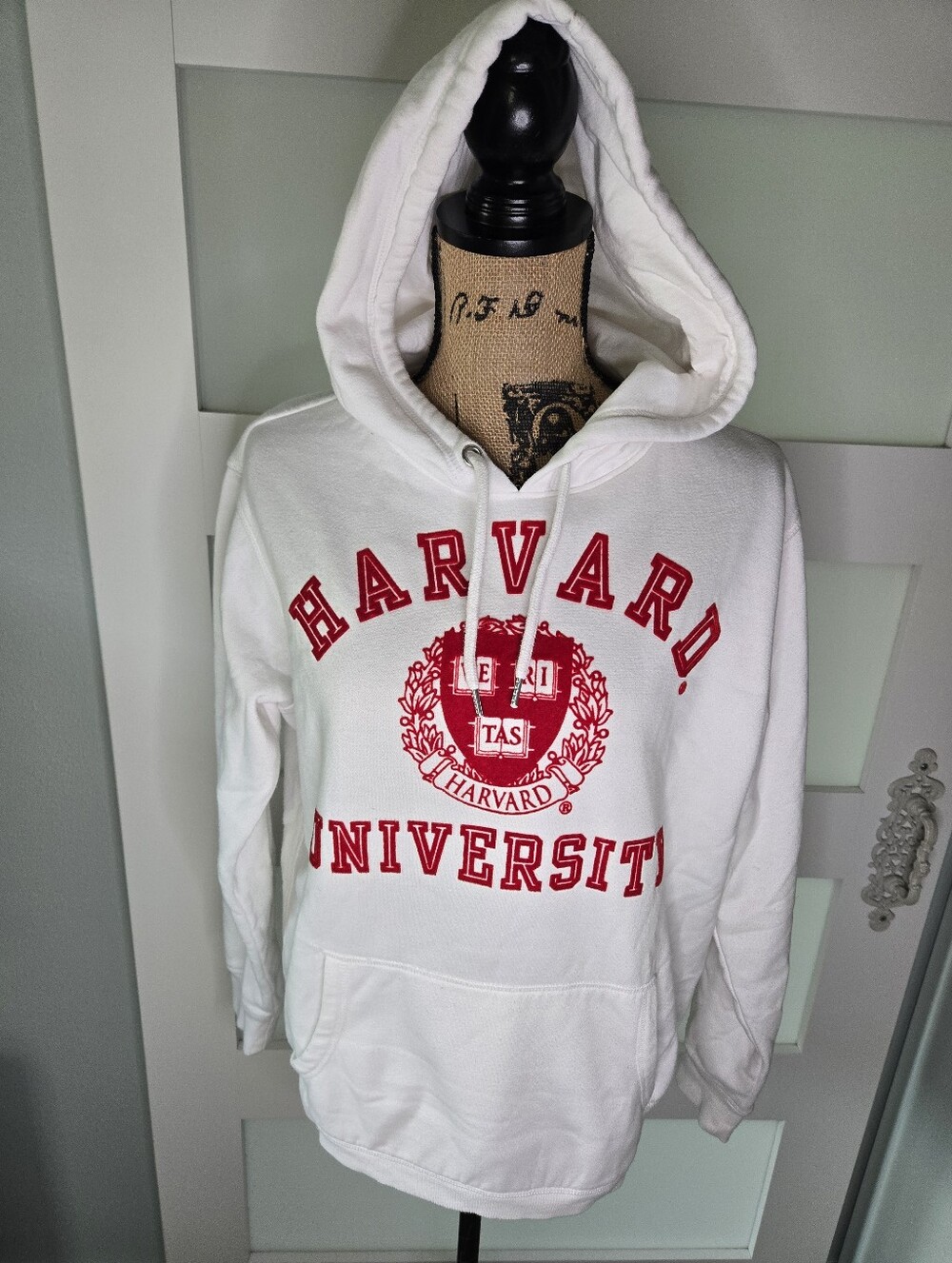 H&M Harvard White Hooded Sweatshirt - Classic Campus Pullover